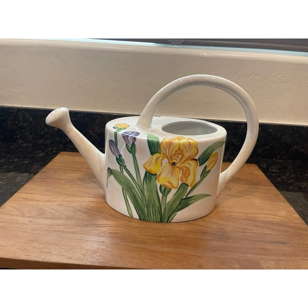 Off 5th ave Italian Ceramic Iris Watering Can 105